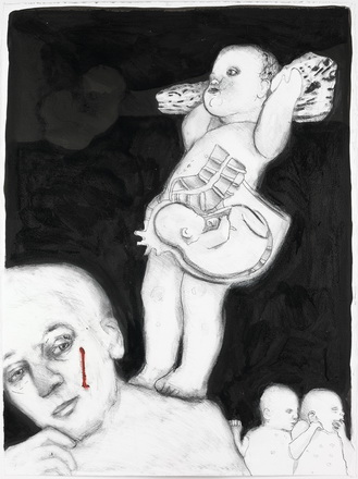 Egbarta Het geheim van zijn afkomst, 2010, inkt, potlood op papier, 80x60cm
