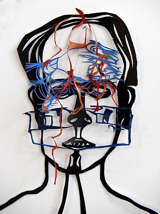 Egbarta Inside out 1, 2024, h 90 cm, gelaserd naar tekening